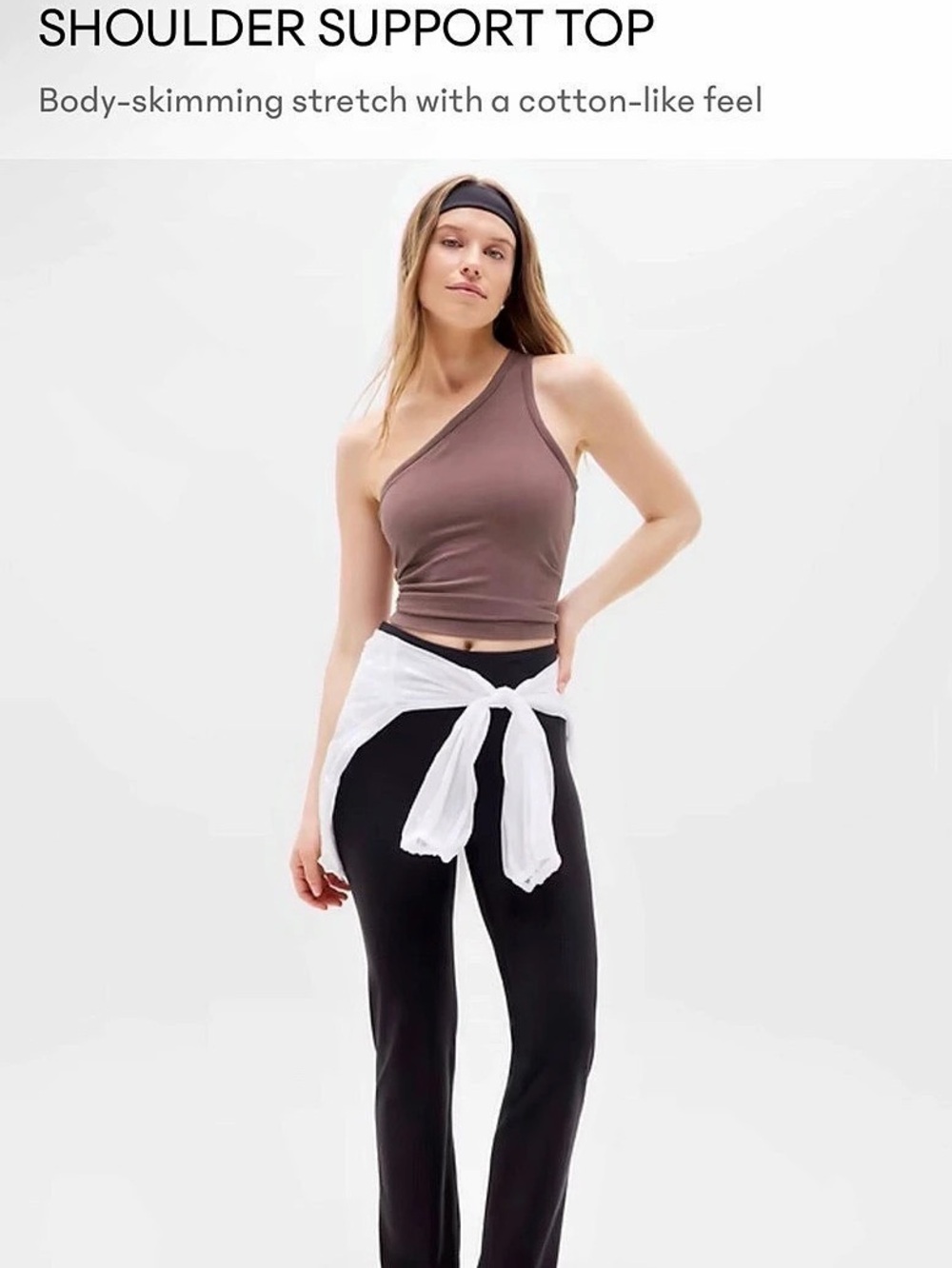 Athleta Signature Rib Asym One Shoulder Support Top One-Shoulder Rib Tank Top in